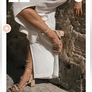 NWT Alphas Sophie Strappy sandals size 10 never worn. Brand new in box. Sand.